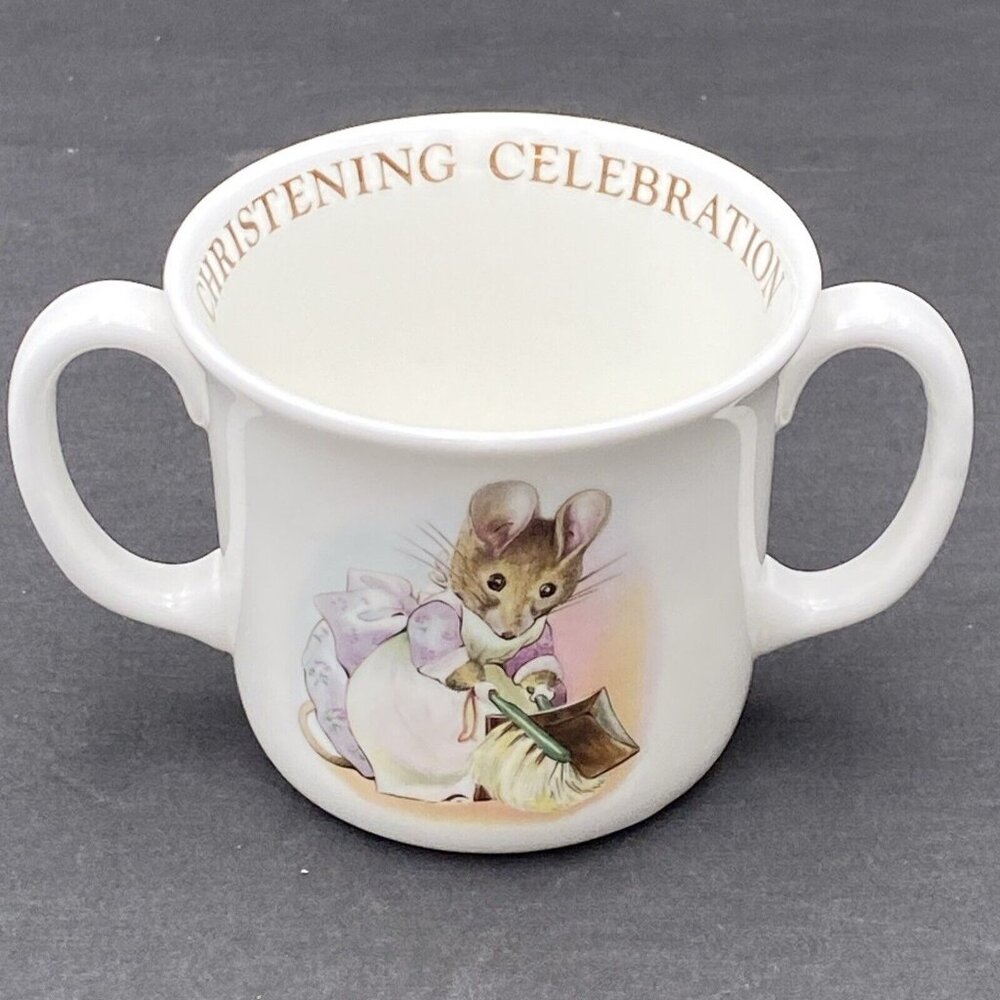 Vintage Royal Albert Beatrix Potter Hunka Munka Christening Cup Bone China‎ 1986